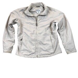 Columbia Sportswear Womens Athletic Jacket Medium Beige Full Zip Outdoors Pocket